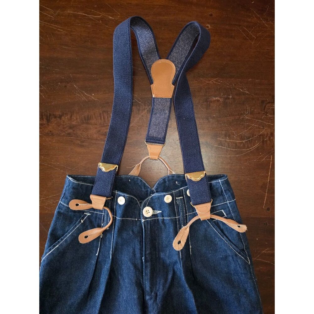 Vintage 1970s Faded Glory by Appendagez Jeans with removable suspenders Size 7